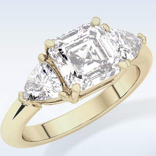 Elegant 1.78 CT Three Stones Engagement Ring Featuring Emerald Moissanite