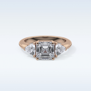 Elegant 1.78 CT Three Stones Engagement Ring Featuring Emerald Moissanite