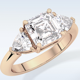 Elegant 1.78 CT Three Stones Engagement Ring Featuring Emerald Moissanite