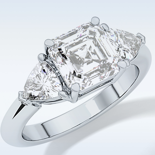 Elegant 1.78 CT Three Stones Engagement Ring Featuring Emerald Moissanite