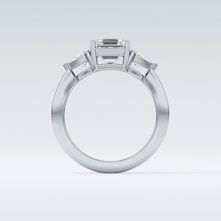 Elegant 1.78 CT Three Stones Engagement Ring Featuring Emerald Moissanite