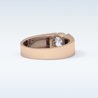 Beautiful 1.11 CT Tension Setting Engagement Ring Featuring Round Moissanite
