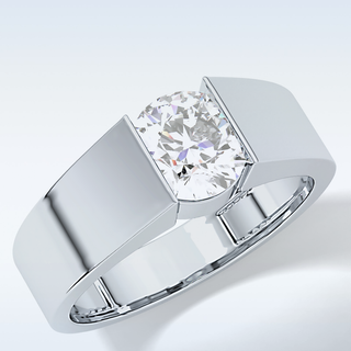 Beautiful 1.11 CT Tension Setting Engagement Ring Featuring Round Moissanite