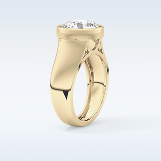 Beautiful 3.6 CT Bezel Engagement Ring Featuring Round Moissanite