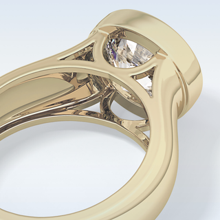 Beautiful 3.6 CT Bezel Engagement Ring Featuring Round Moissanite