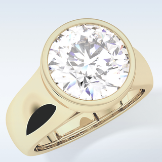 Beautiful 3.6 CT Bezel Engagement Ring Featuring Round Moissanite