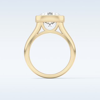 Beautiful 3.6 CT Bezel Engagement Ring Featuring Round Moissanite