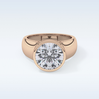 Beautiful 3.6 CT Bezel Engagement Ring Featuring Round Moissanite