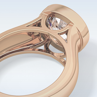 Beautiful 3.6 CT Bezel Engagement Ring Featuring Round Moissanite