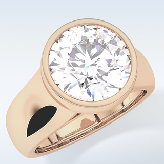 Beautiful 3.6 CT Bezel Engagement Ring Featuring Round Moissanite