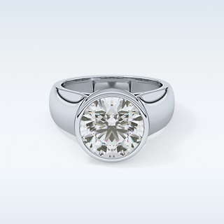 Beautiful 3.6 CT Bezel Engagement Ring Featuring Round Moissanite