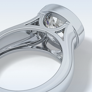 Beautiful 3.6 CT Bezel Engagement Ring Featuring Round Moissanite