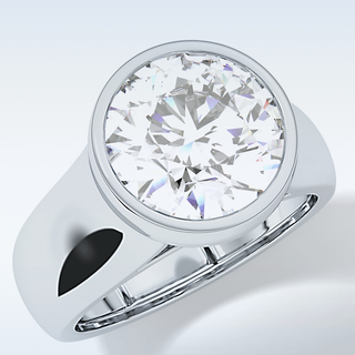 Beautiful 3.6 CT Bezel Engagement Ring Featuring Round Moissanite