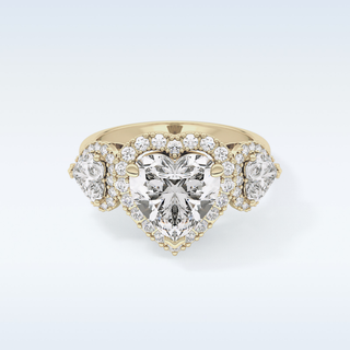 2.58 CT Cluster Engagement Ring Featuring Heart Moissanite