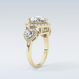 2.58 CT Cluster Engagement Ring Featuring Heart Moissanite