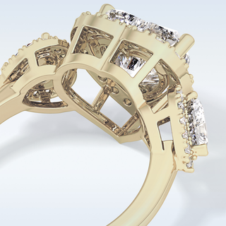 2.58 CT Cluster Engagement Ring Featuring Heart Moissanite