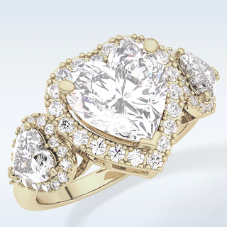 2.58 CT Cluster Engagement Ring Featuring Heart Moissanite
