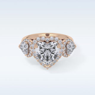 2.58 CT Cluster Engagement Ring Featuring Heart Moissanite