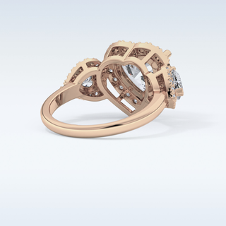 2.58 CT Cluster Engagement Ring Featuring Heart Moissanite