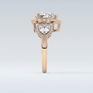 2.58 CT Cluster Engagement Ring Featuring Heart Moissanite
