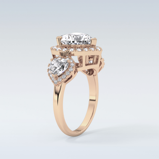 2.58 CT Cluster Engagement Ring Featuring Heart Moissanite