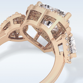 2.58 CT Cluster Engagement Ring Featuring Heart Moissanite