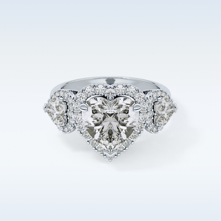2.58 CT Cluster Engagement Ring Featuring Heart Moissanite