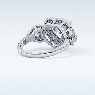2.58 CT Cluster Engagement Ring Featuring Heart Moissanite