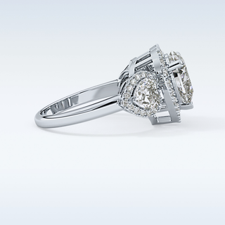 2.58 CT Cluster Engagement Ring Featuring Heart Moissanite