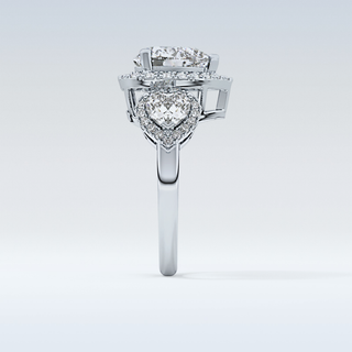 2.58 CT Cluster Engagement Ring Featuring Heart Moissanite