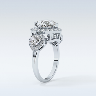 2.58 CT Cluster Engagement Ring Featuring Heart Moissanite