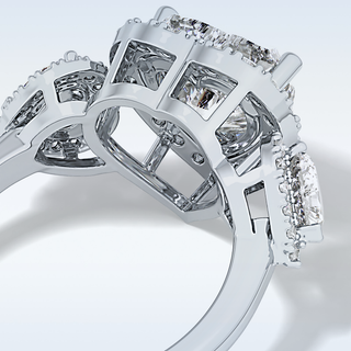 2.58 CT Cluster Engagement Ring Featuring Heart Moissanite