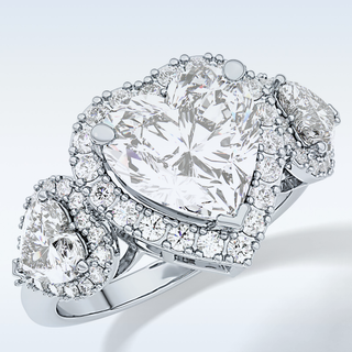 2.58 CT Cluster Engagement Ring Featuring Heart Moissanite