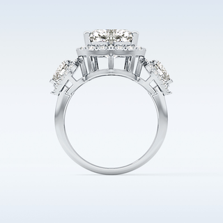 2.58 CT Cluster Engagement Ring Featuring Heart Moissanite