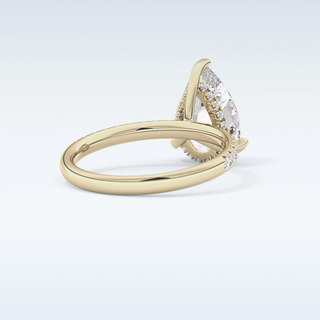 2.84 CT Hidden Halo & Pave Engagement Ring Featuring Pear Moissanite