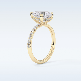 2.84 CT Hidden Halo & Pave Engagement Ring Featuring Pear Moissanite