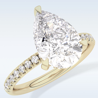 2.84 CT Hidden Halo & Pave Engagement Ring Featuring Pear Moissanite