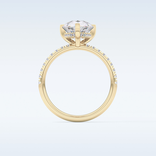 2.84 CT Hidden Halo & Pave Engagement Ring Featuring Pear Moissanite