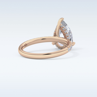 2.84 CT Hidden Halo & Pave Engagement Ring Featuring Pear Moissanite