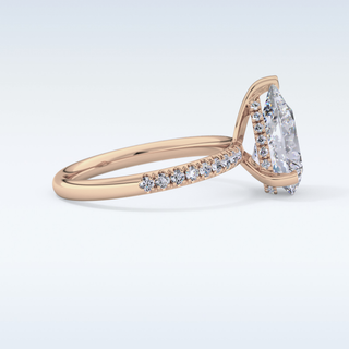 2.84 CT Hidden Halo & Pave Engagement Ring Featuring Pear Moissanite