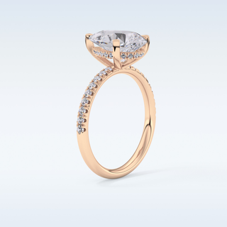 2.84 CT Hidden Halo & Pave Engagement Ring Featuring Pear Moissanite