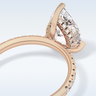 2.84 CT Hidden Halo & Pave Engagement Ring Featuring Pear Moissanite
