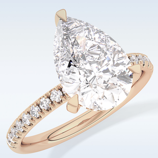 2.84 CT Hidden Halo & Pave Engagement Ring Featuring Pear Moissanite