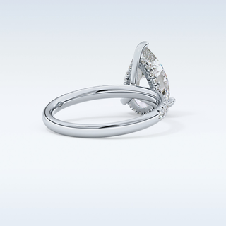 2.84 CT Hidden Halo & Pave Engagement Ring Featuring Pear Moissanite