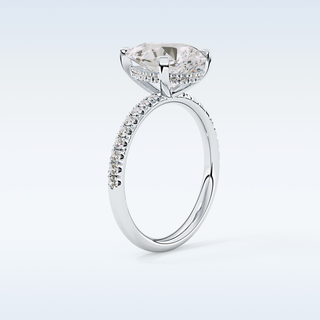 2.84 CT Hidden Halo & Pave Engagement Ring Featuring Pear Moissanite