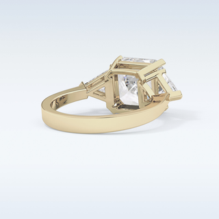 Elegant 3.78 CT Three Stones Engagement Ring Featuring Emerald Moissanite