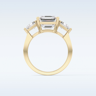 Elegant 3.78 CT Three Stones Engagement Ring Featuring Emerald Moissanite
