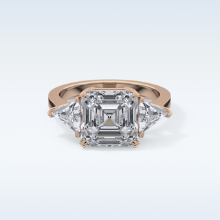 Elegant 3.78 CT Three Stones Engagement Ring Featuring Emerald Moissanite