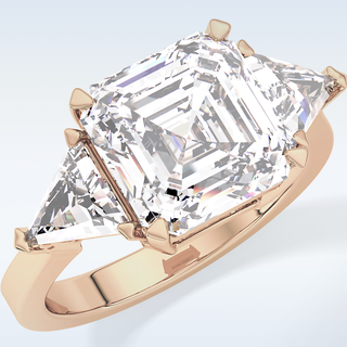 Elegant 3.78 CT Three Stones Engagement Ring Featuring Emerald Moissanite