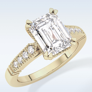 2.56 CT Pave Engagement Ring Featuring Emerald Moissanite